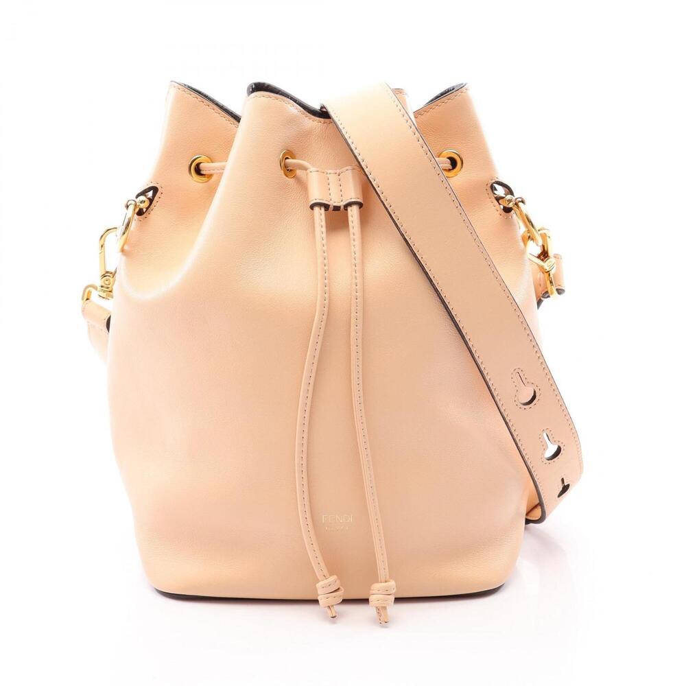 Fendi Montresor Shoulder Bag/Handbag, Leather, Women's, Beige, 8BT298